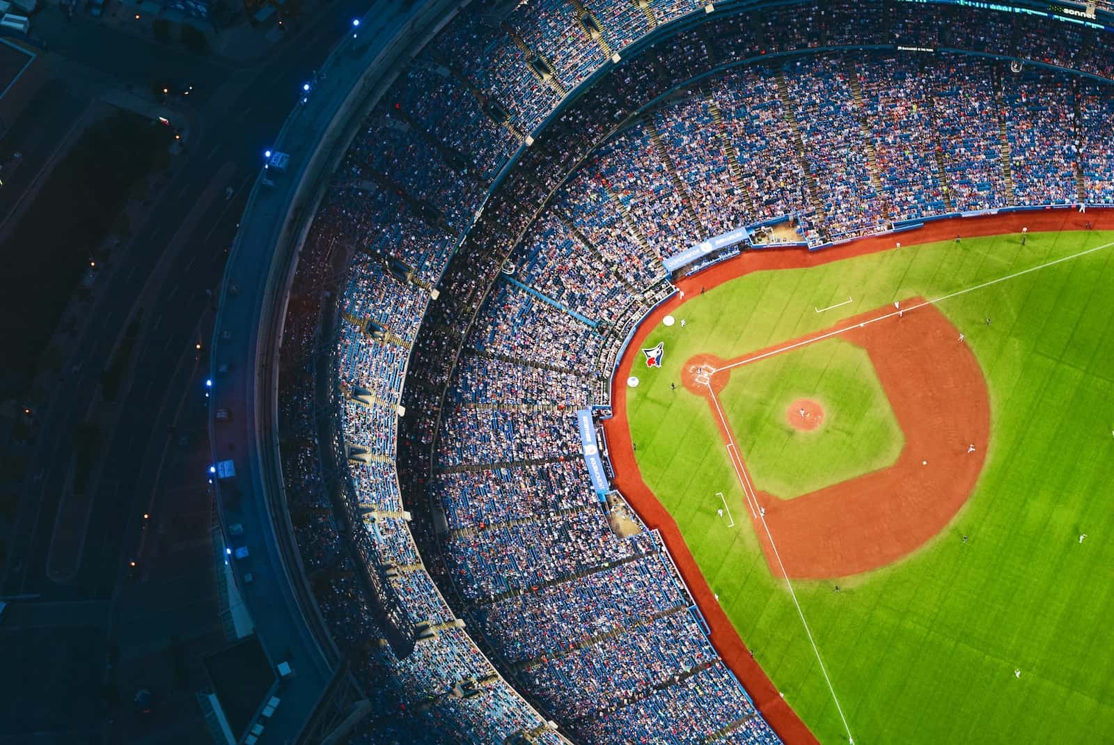 aerial photography of baseball stadium